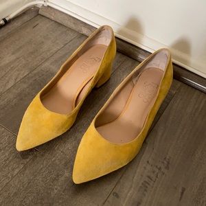 Franco sarto Yellow suede heels